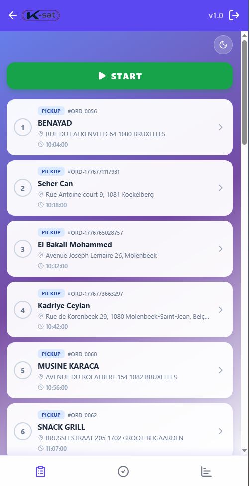K-SAT AI Logistics — Application mobile chauffeur